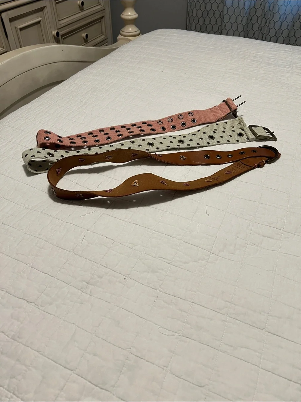 American Eagle Outfitters Tan Brown Leather Grommet Belt